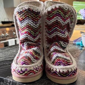 Mou Multicolor Zigzag Knit Boots